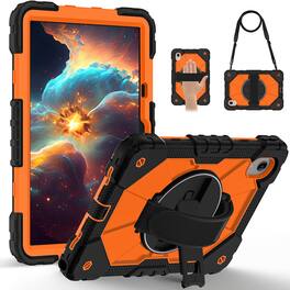 UUCOVER - Rugged Protective Case for Lenovo Idea Tab 11 inch (TB336) 2025/K11 Gen 2 Shockproof Stand Cover + Hand/Shoulder Strap - Black Orange