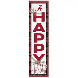 Jardine - Alabama Crimson Tide 12'' x 48'' Happy Holidays Outdoor Leaner - White