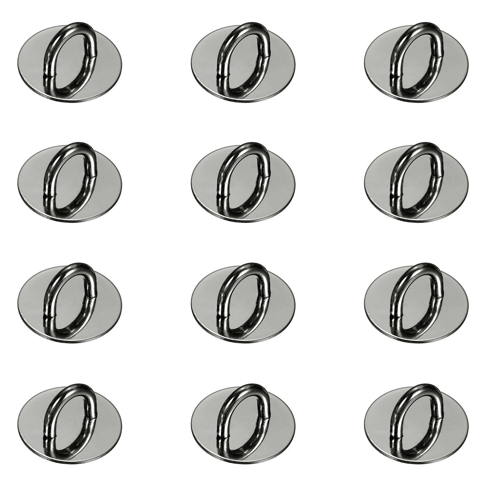 Unique Bargains - Metal Phone Charm Hook 0.9", 12pcs Adhesive Circle Shaped Finger Grip for Smartphones Keychain Tablet Case Accessories - Black