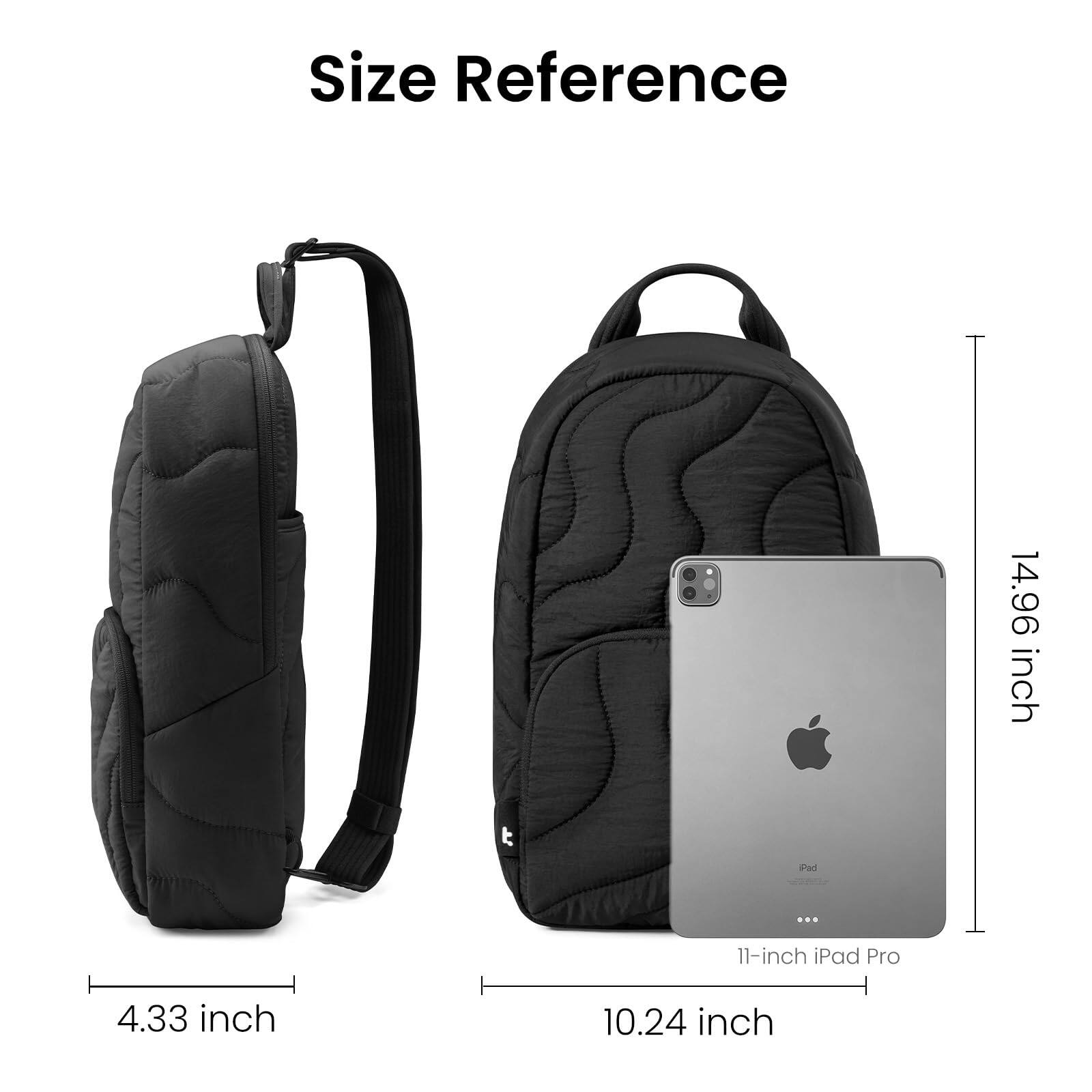 Back. Cozy Serene - 10l Puffy Sling Bag Backpack For Women Trendy  Quilted Padded Crossbody 11 inch Ipad Air M3 m2 Pro M4 m2 m1 2 - Lavascape.