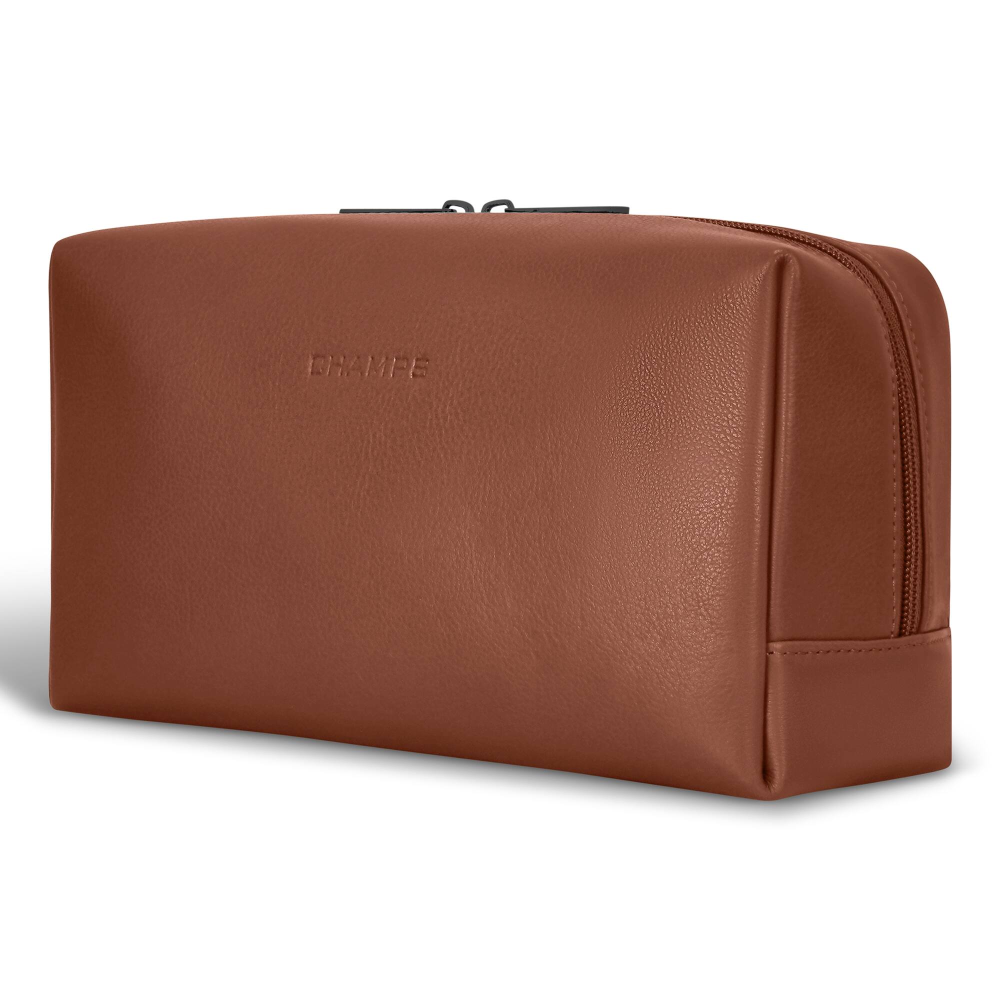 Left. Champs - Onyx Collection Leather Toiletry Bag - Brown.
