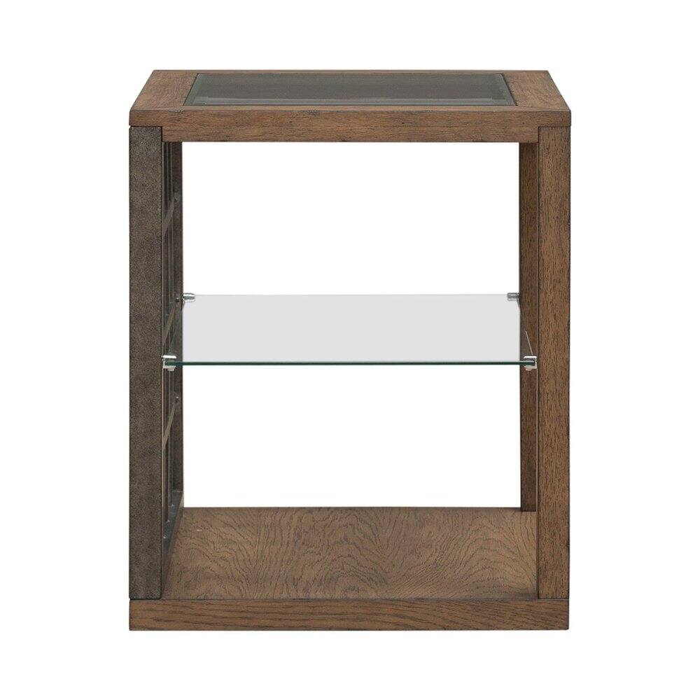 Alt View 2. Liberty Furniture Industries - Bayhill Trellis End Table for Living Room - Honey w/ Black Metal Accents - Honey W/ Black Metal Accents.