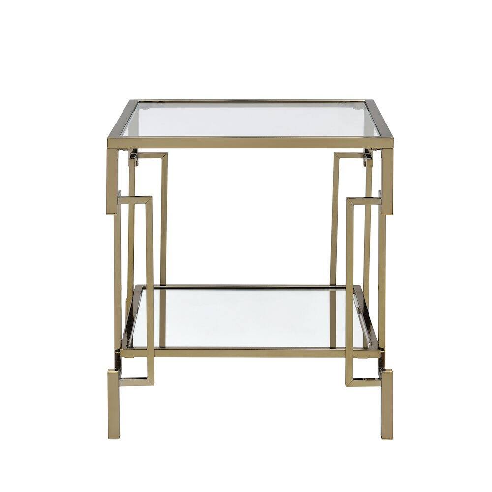 Angle. Furniture of America - Anaheim Metal 1-Shelf End Table in Gold Champagne - Gold.