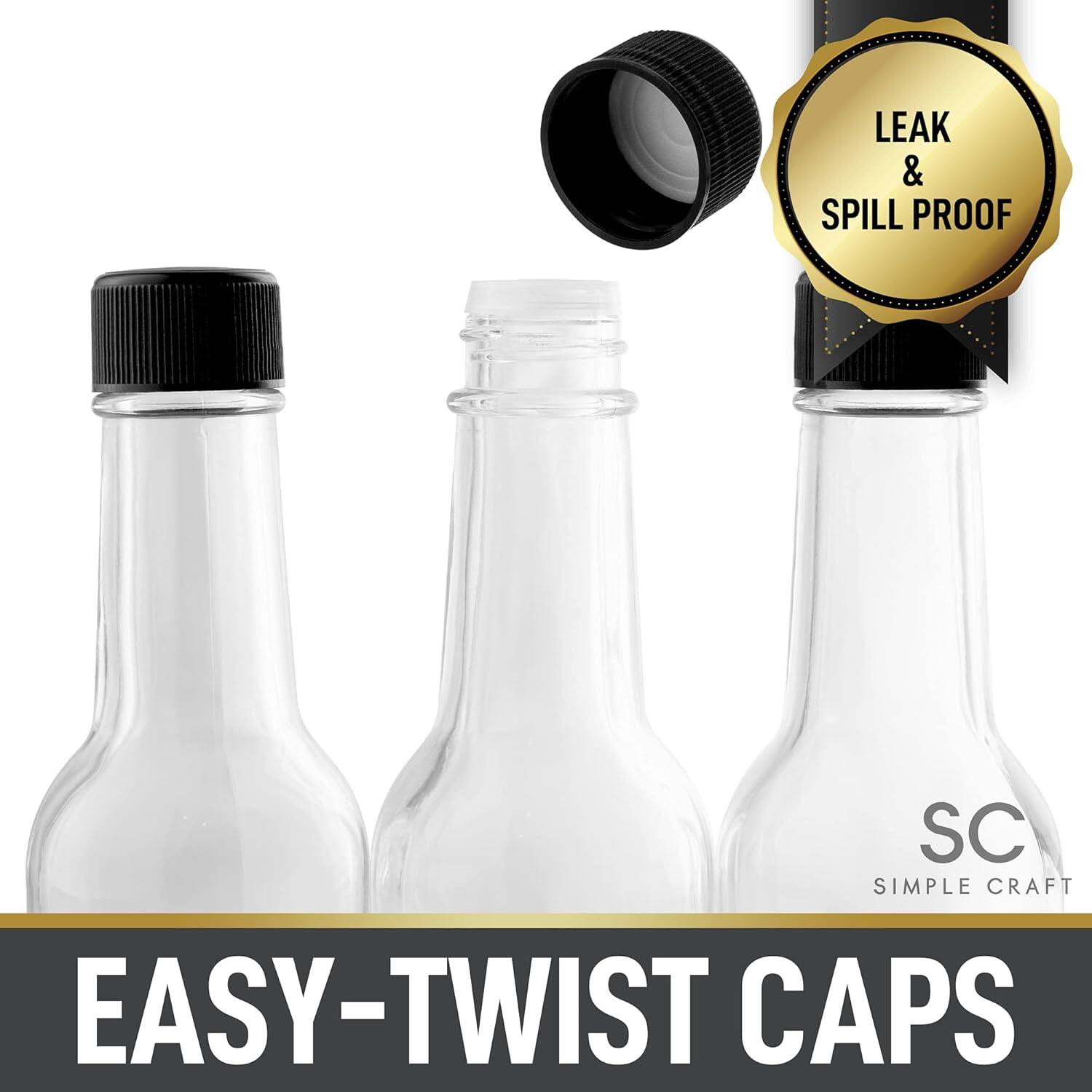 LEAK & SPILL PROOF  
SC SIMPLE CRAFT  
EASY-TWIST CAPS