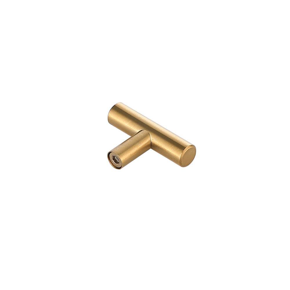 Left. Elegant Decor - Quinn Brass T Bar Pull Multipack (set of 10) - Brass.
