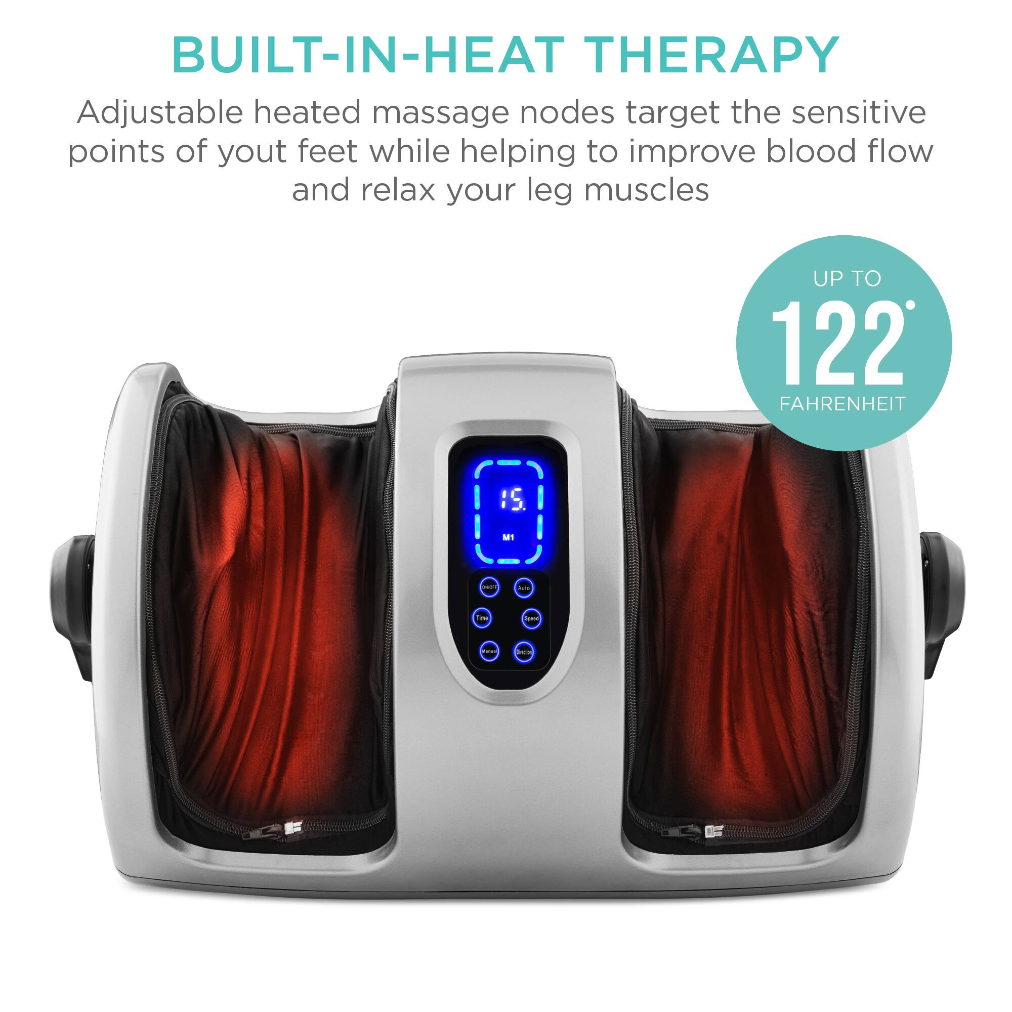 BUILT-IN-HEAT THERAPY

Adjustable heated massage nodes target the sensitive points of your feet while helping to improve blood flow and relax your leg muscles. UP TO 122 FAHRENHEIT.