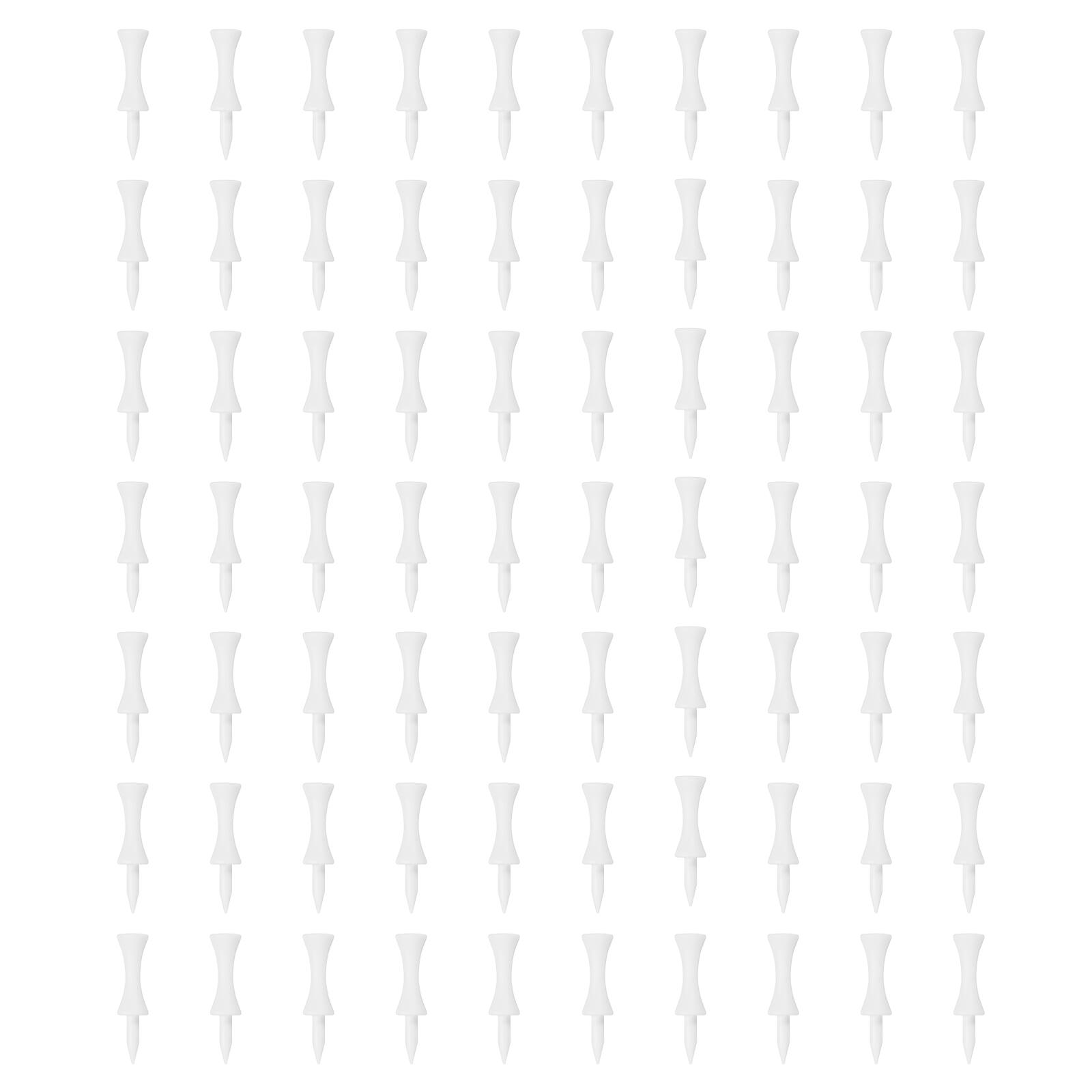 Front. Unique Bargains - Plastic Step Down Golf Tees, 2 Inch Unbreakable Plastic Tees Bulk, 140pcs - Fits Practice/Outdoor/Course/Competition - White.