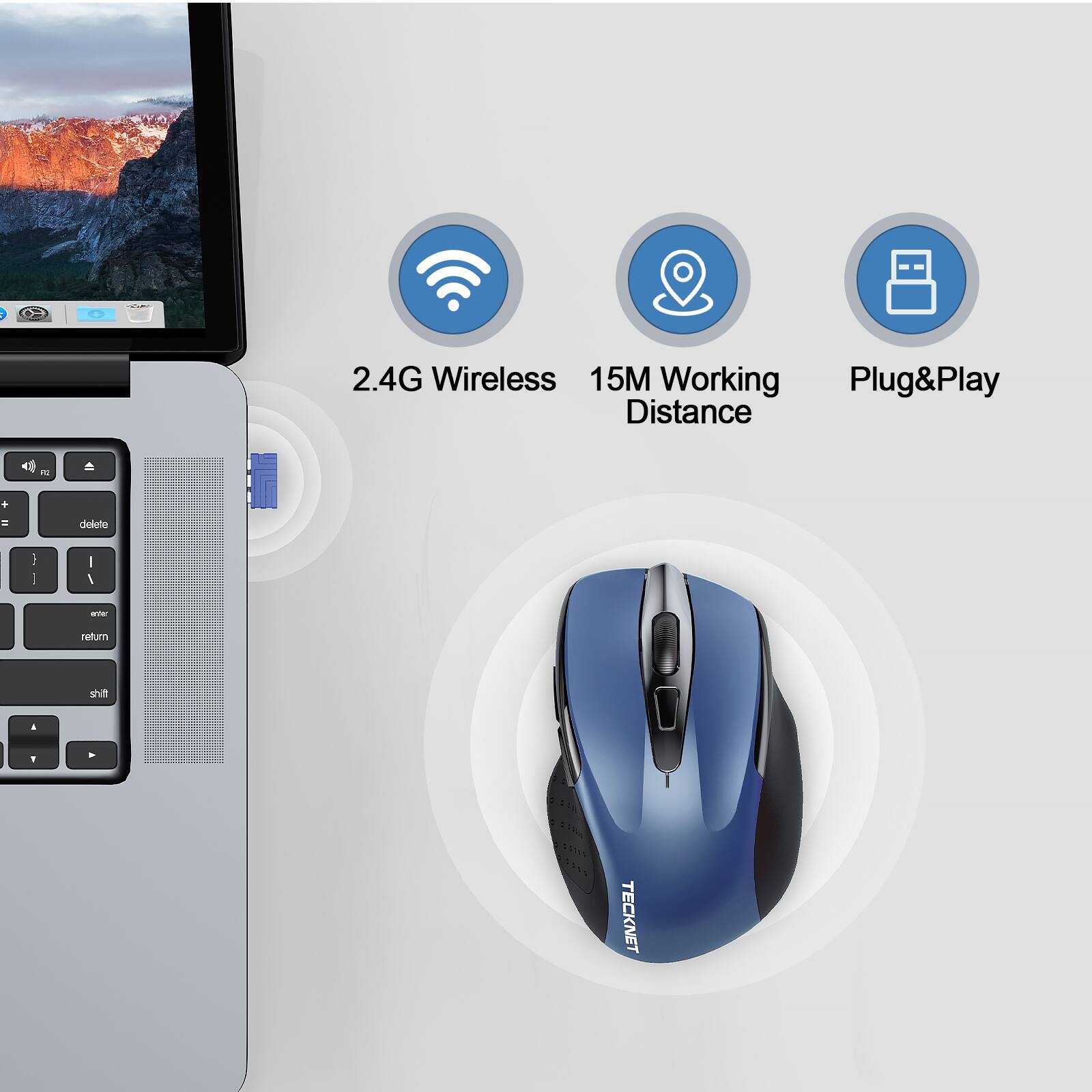2.4G Wireless 15M Working Plug&Play Distance

F2

delete
enter
return
shift

TECKNET