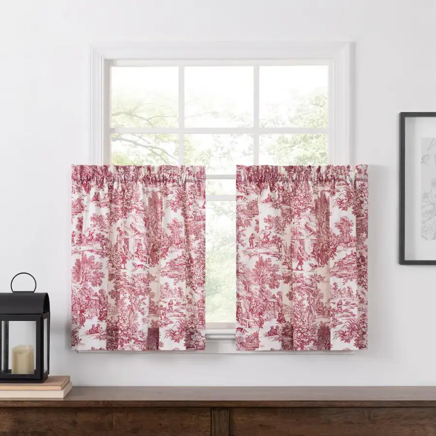 Ellis Curtain Victoria Park Toile Room Darkening Window Rod Pocket Pair ...