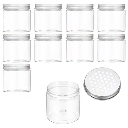 Front. Unique Bargains - Premium Empty Scent Beads Container, Refillable Spice Tin Hollow Lid, 10pcs 6.8oz - For Aromatherapy, Scent, Storage - Clear.