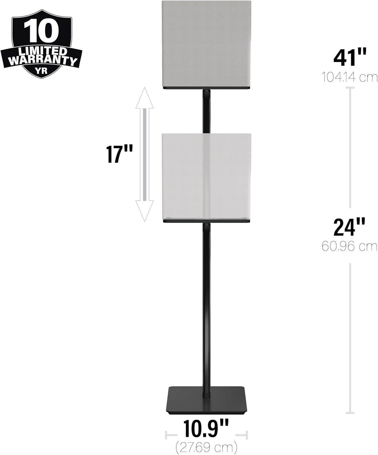 10 LIMITED WARRANTY YR

41" (104.14 cm)

17"

24" (60.96 cm)

10.9" (27.69 cm)