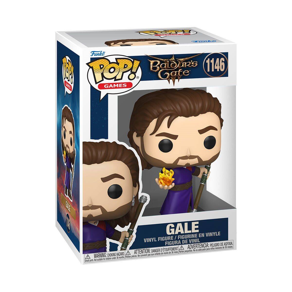 Funko POP! Games  
Baldur's Gate  
1146  

GALE  
VINYL FIGURE / FIGURINE EN VINYLE / FIGURA DE VINIL  

WARNING: CHOKING HAZARD - Small parts. Not for children under 3 years.  
ADVERTENCIA: PEQUEÑOS PIEZAS - PEU DE RISQUEMENT - ATTENTION: petites pièces - evit - clde under 3 months - a emtets - moins 9 3 1o0 Patel A