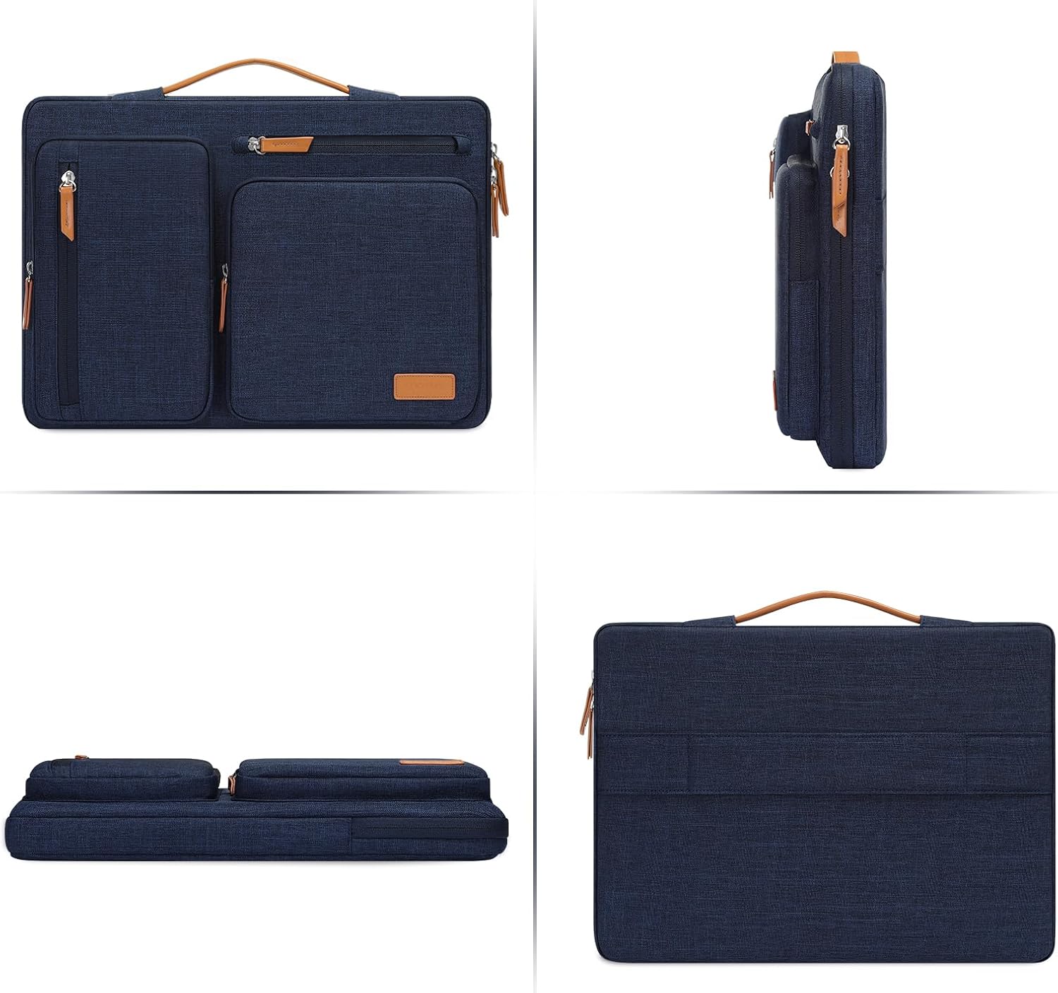 Alt View 3. mosiso - 360 Protective Laptop Handbag Sleeve 17-17.3 inch for Dell HP Lenovo Asus Acer Alienware - Navy Blue.