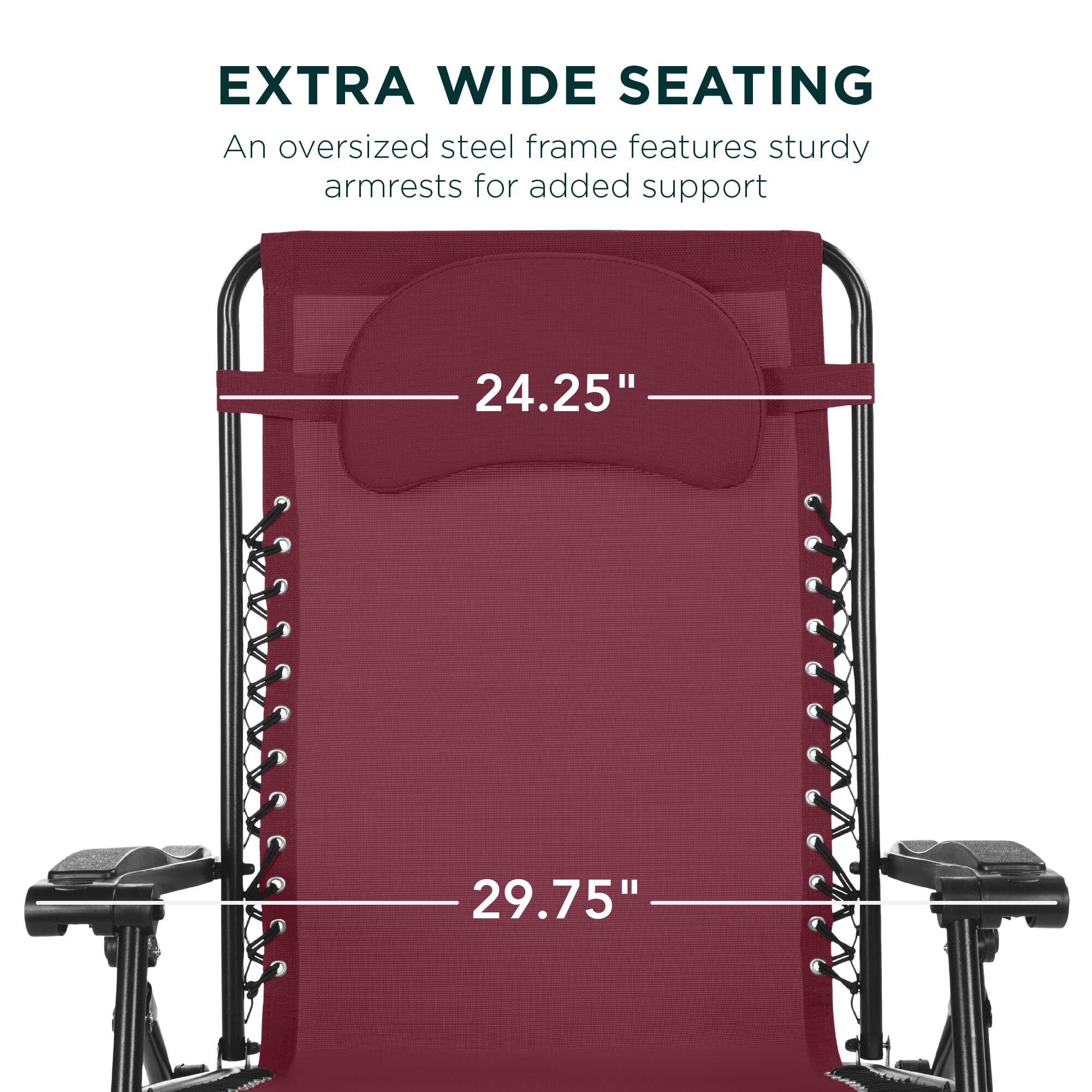 EXTRA WIDE SEATING  
An oversized steel frame features sturdy armrests for added support  

24.25"  
29.75"