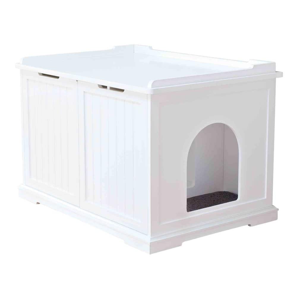 TRIXIE - Cat Litter Box Enclosure Hidden Litter Indoor Cat Furniture Pet Home - White