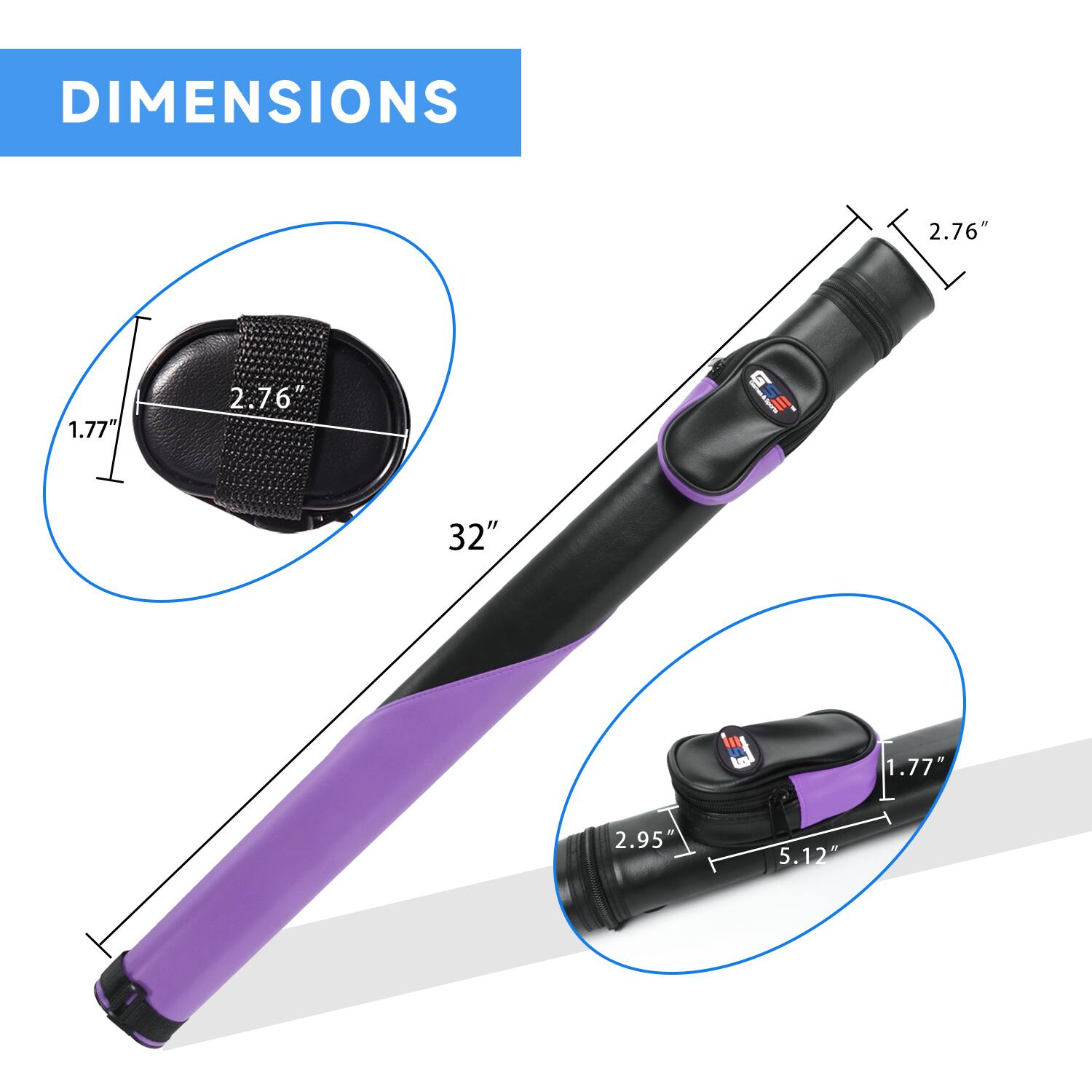 DIMENSIONS 2.76" 1.77" 32" 1.77" 2.95" 5.12"