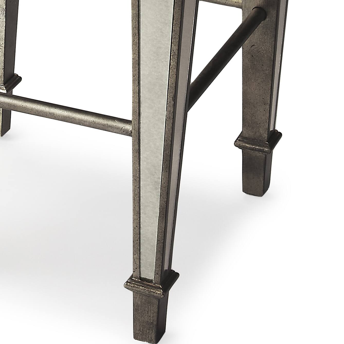 Alt View 2. Butler Specialty - Celeste Mirrored 30" Bar Stool - Silver.