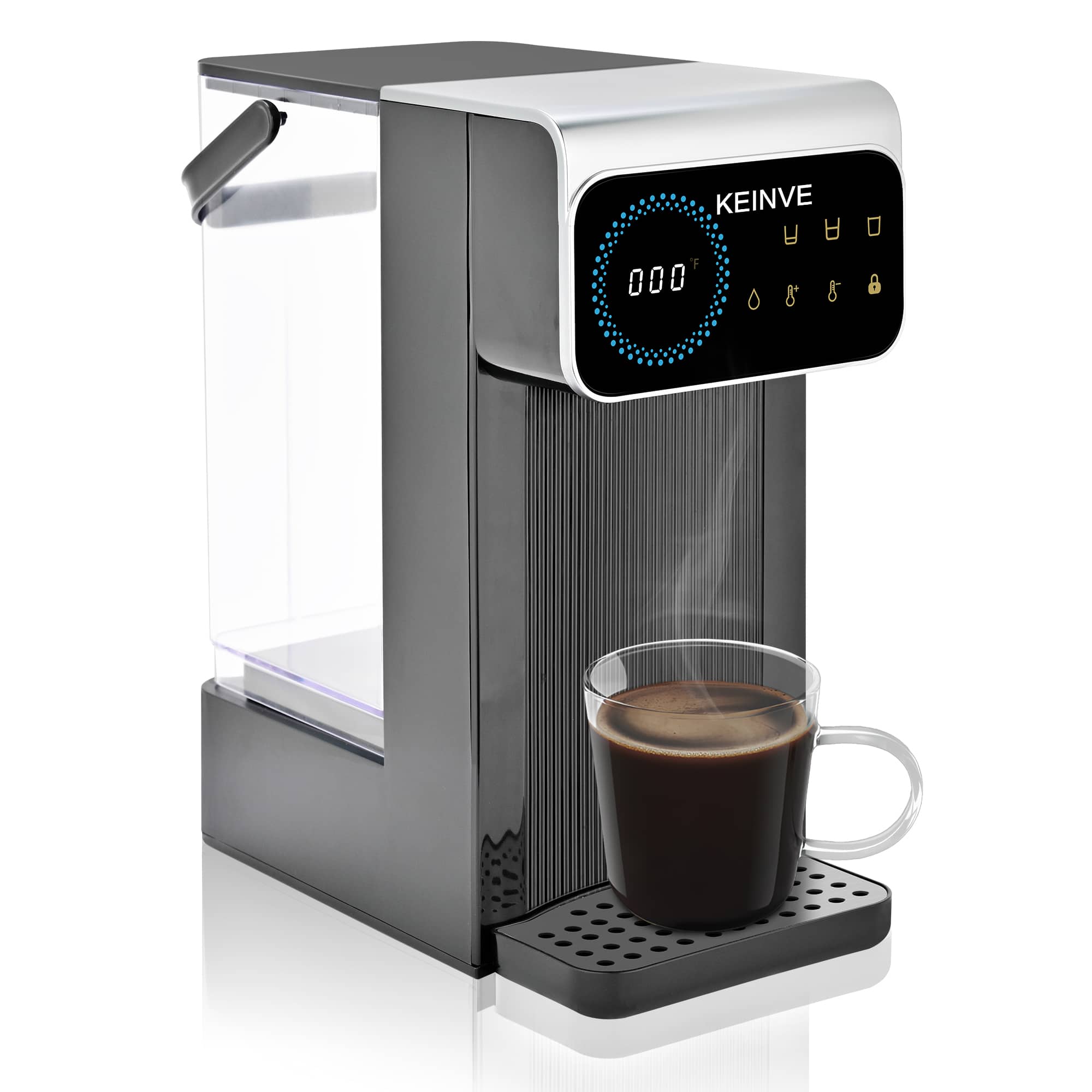 KEINVE - Instant Hot Water Dispenser, Electric Water Boiler with Adjustable 5 Temperatures (32℉-212℉) & 3 Water Volume Settings - Gray
