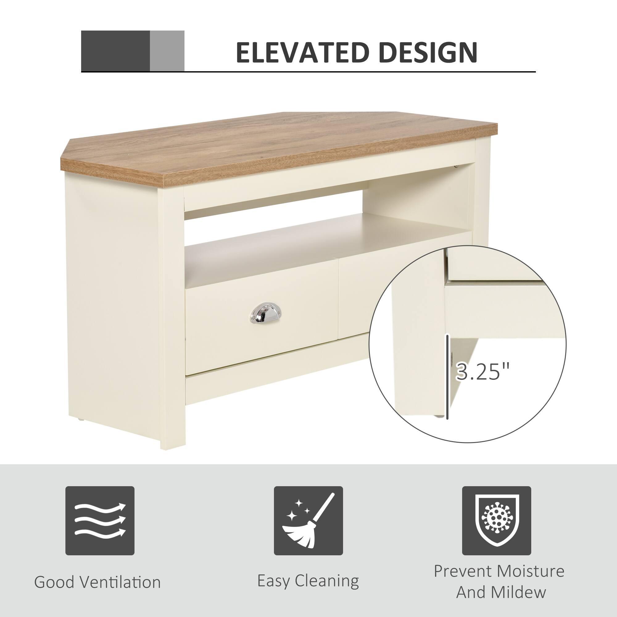 ELEVATED DESIGN

3.25"

Good Ventilation

Easy Cleaning

Prevent Moisture And Mildew