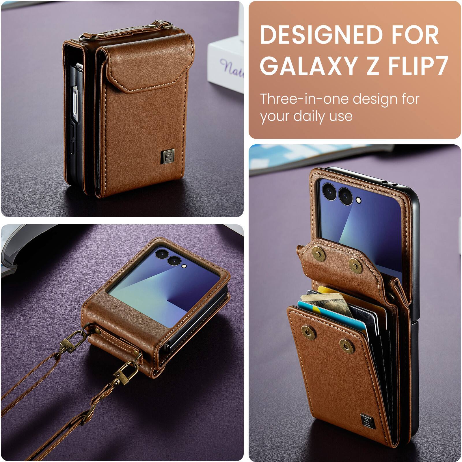 DESIGNED FOR GALAXY Z FLIP7  
Three-in-one design for your daily use