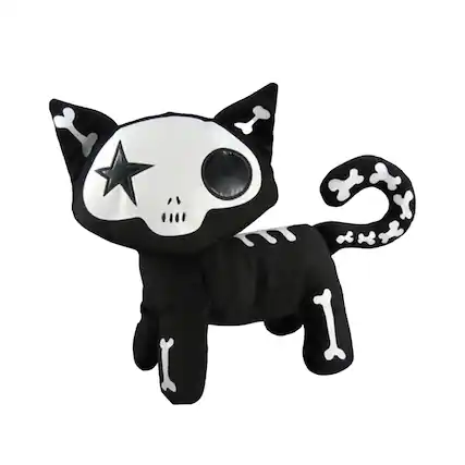 Front. Toynami - Emily the Strange 8 Inch Skele-Posse Plush | Mystery - Black.