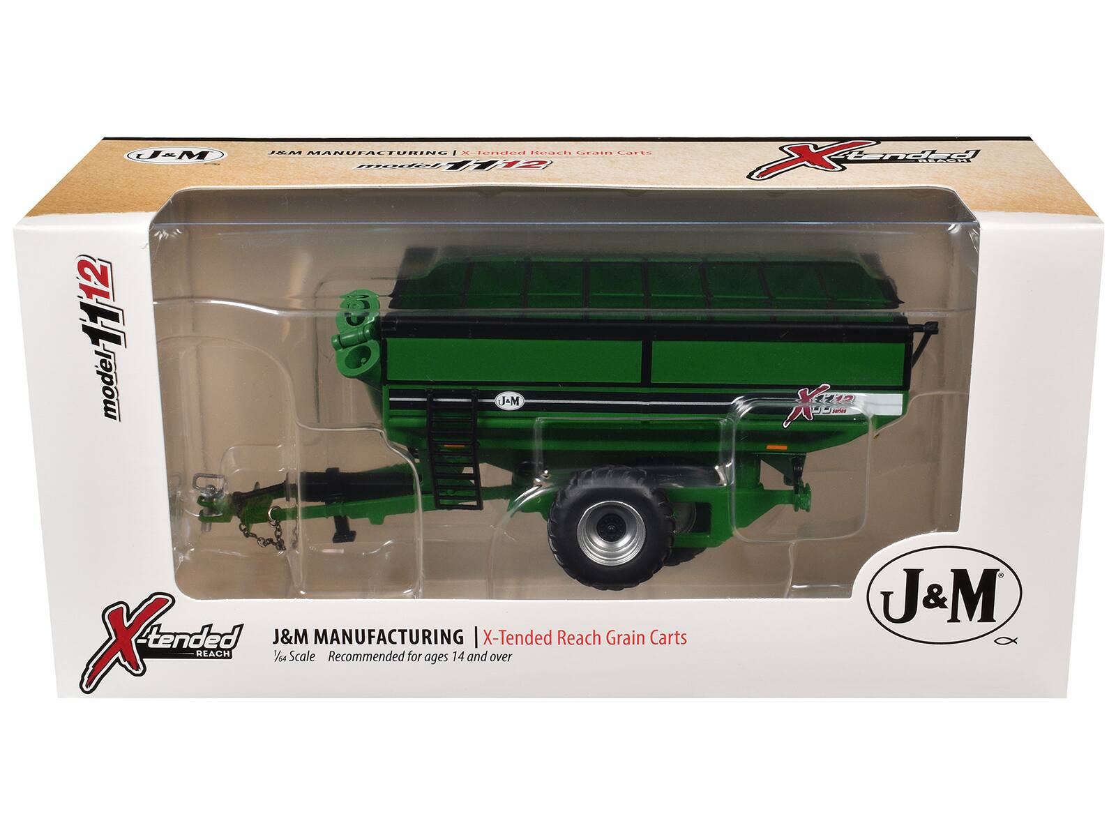 J&M  
J&M MANUFACTURING | X-Tended Reach Grain Carts  
1/64 Scale  
Recommended for ages 14 and over