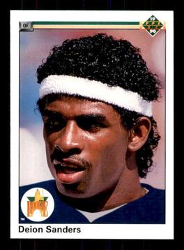 Deion Sanders Rookie Card Baseball 1990 Upper Deck #13