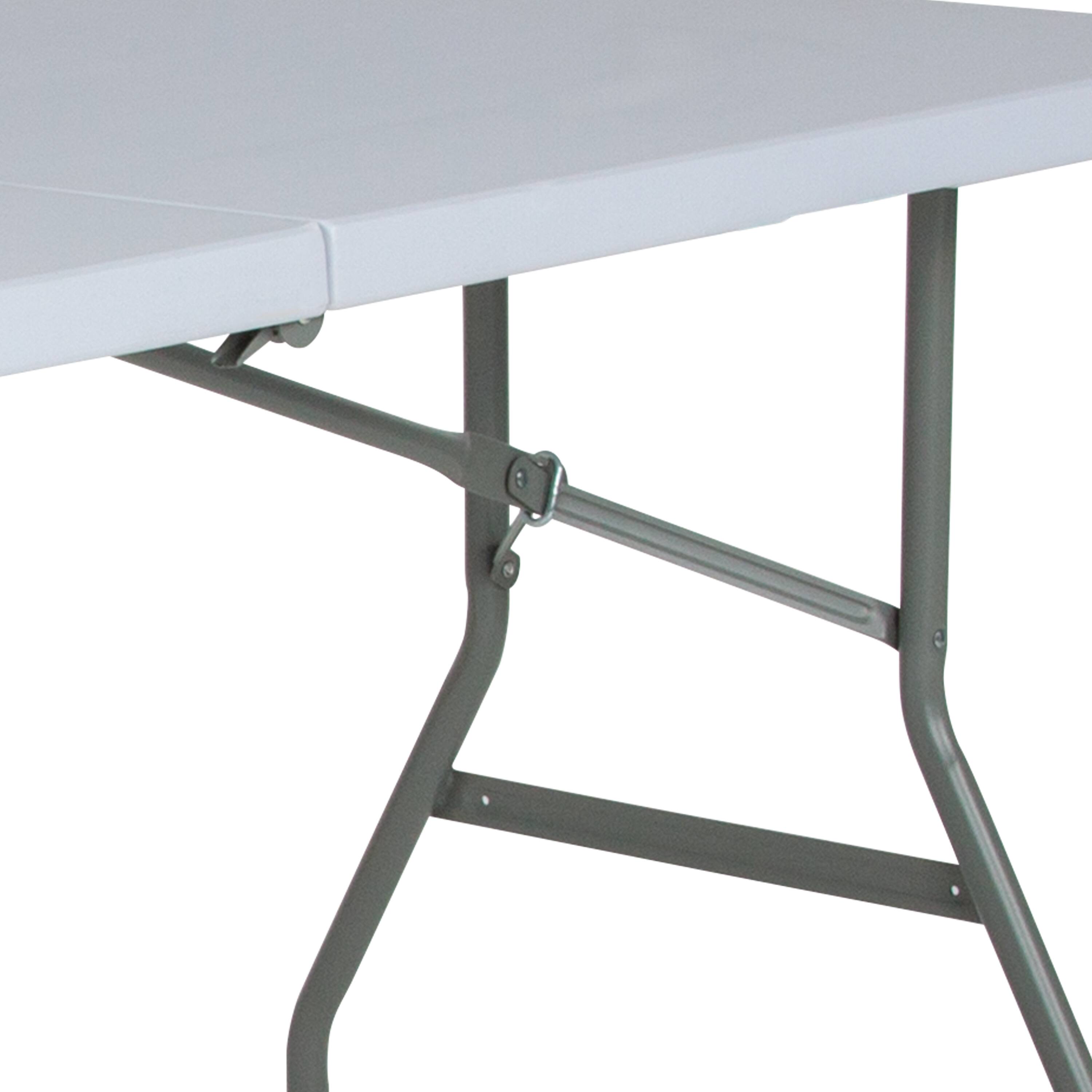 Alt View 9. Emma + Oliver - 4.97-Foot Bi-Fold Plastic Folding Table - Granite White.