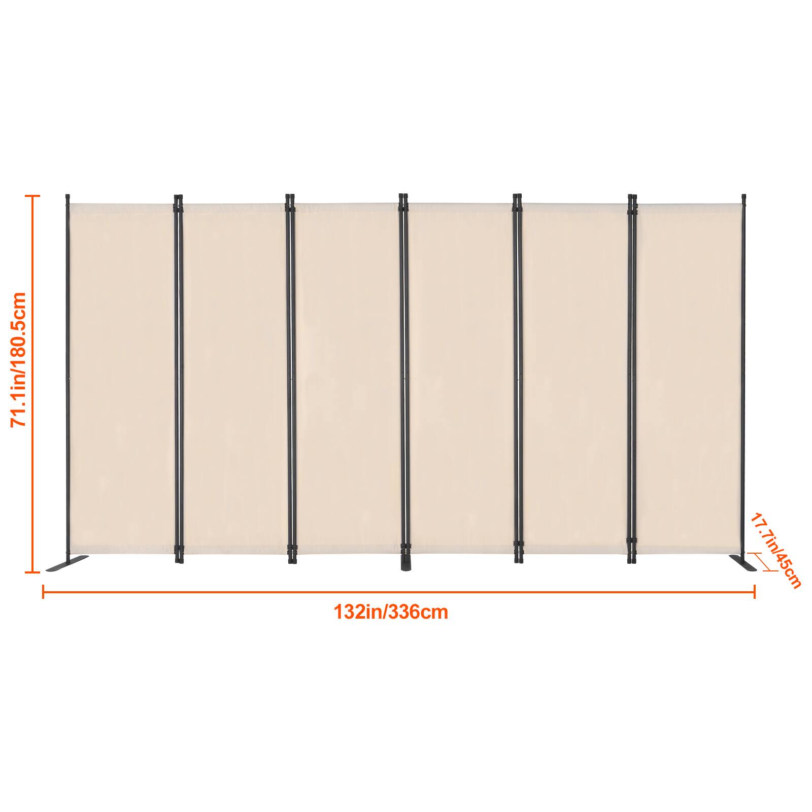71.1in/180.5cm, 132in/336cm, 17.7in/45cm