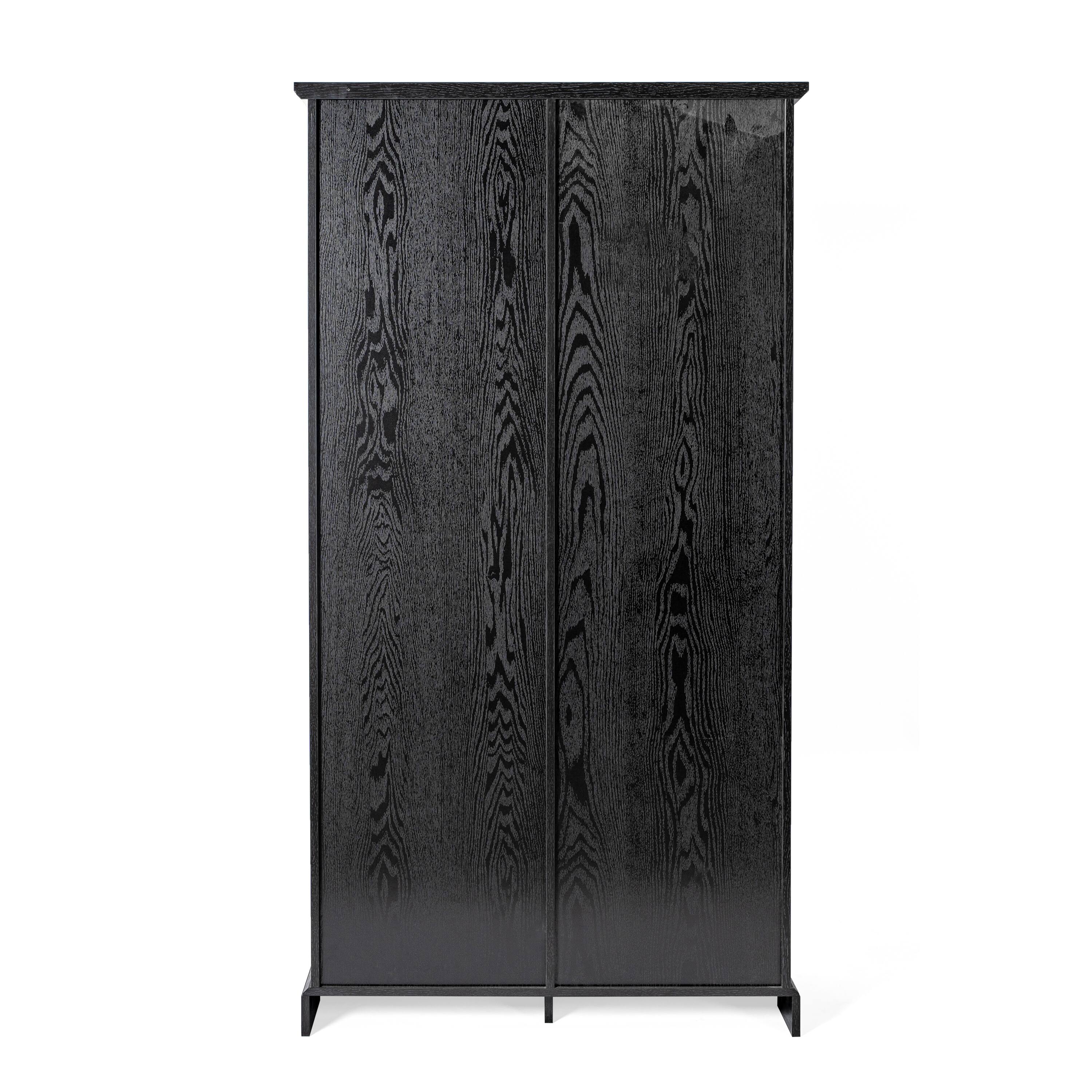 Back. Flash Furniture - Harrison 36" Wide Rustic Farmhouse Storage Cabinet Bookcase with Sliding Barn Door and 4 Adjustable and 2 Fixed Shelves - Black.