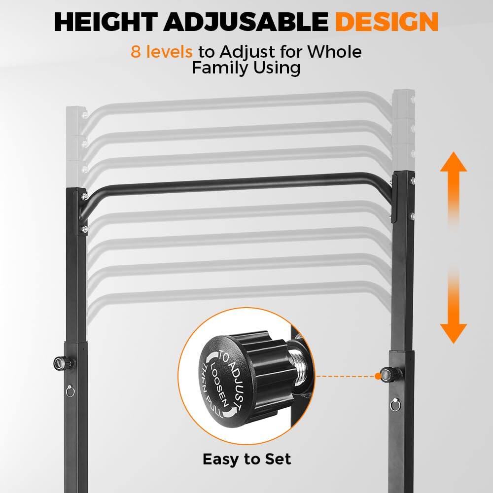 HEIGHT ADJUSTABLE DESIGN  
8 levels to Adjust for Whole Family Using  

Easy to Set