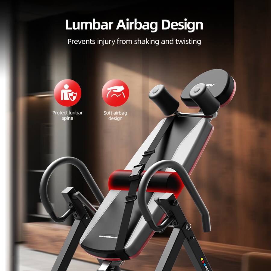 Lumbar Airbag Design  
Prevents injury from shaking and twisting  

Protect lumbar spine  
Soft airbag design