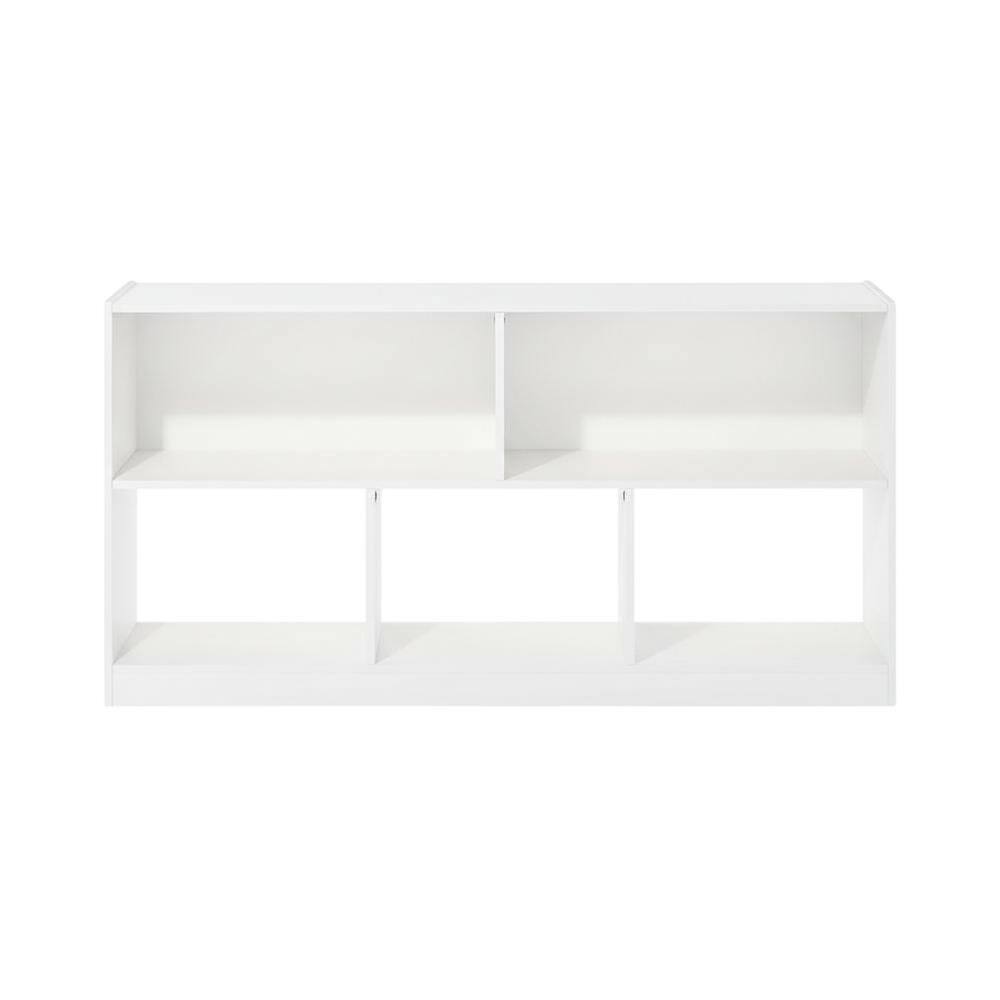 Back. FurniFact - Engineered Wood bookcase with clean design for versatile storage - White.