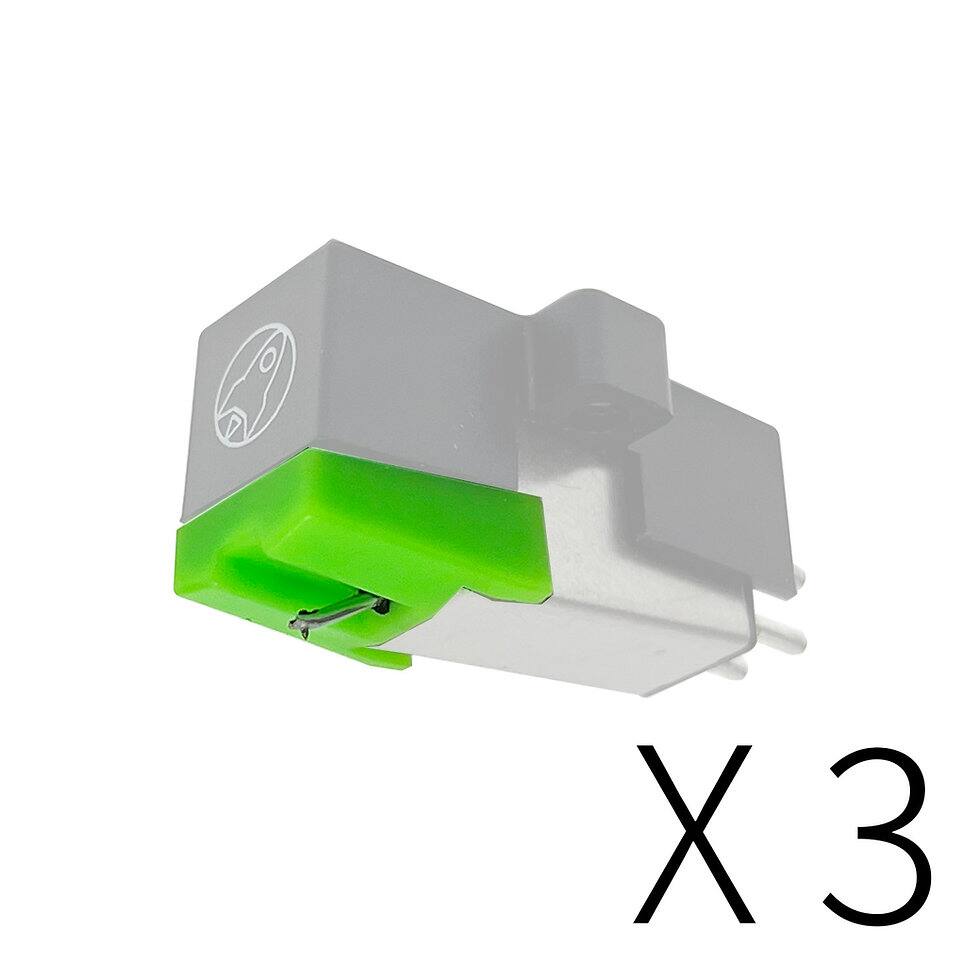 Front. Arkrocket - Arkrocket 3 X Replacement Stylus AR-N60 Rocket Moving Magnet Cartridge - Black Green.