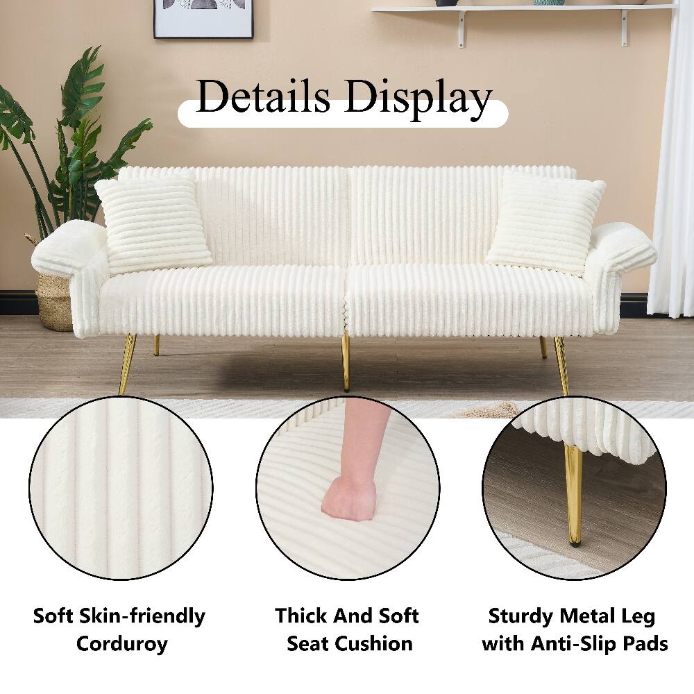 Details Display  
Soft Skin-friendly Corduroy  
Thick And Soft Seat Cushion  
Sturdy Metal Leg with Anti-Slip Pads