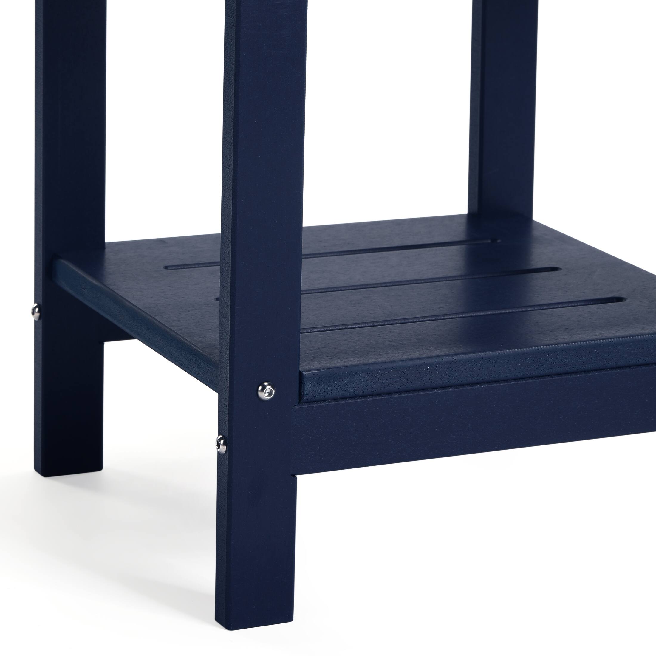 Alt View 3. WestinTrends - WestinTrends Aruba 2-Tier Outdoor HDPE Modern Adirondack Square Patio Side Table - Navy Blue.