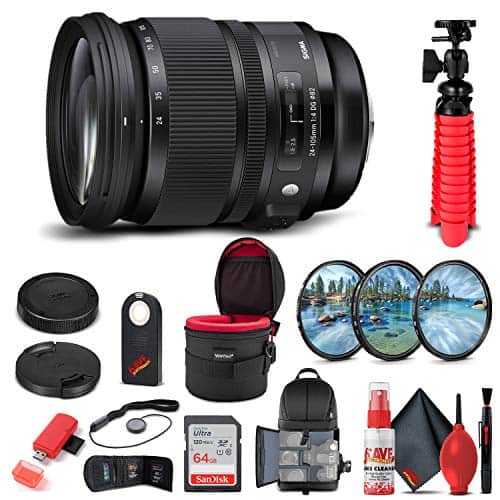 Bundle - Sigma - 24-105mm f/4 DG OS HSM Art Lens for Nikon F (635-306) - Black