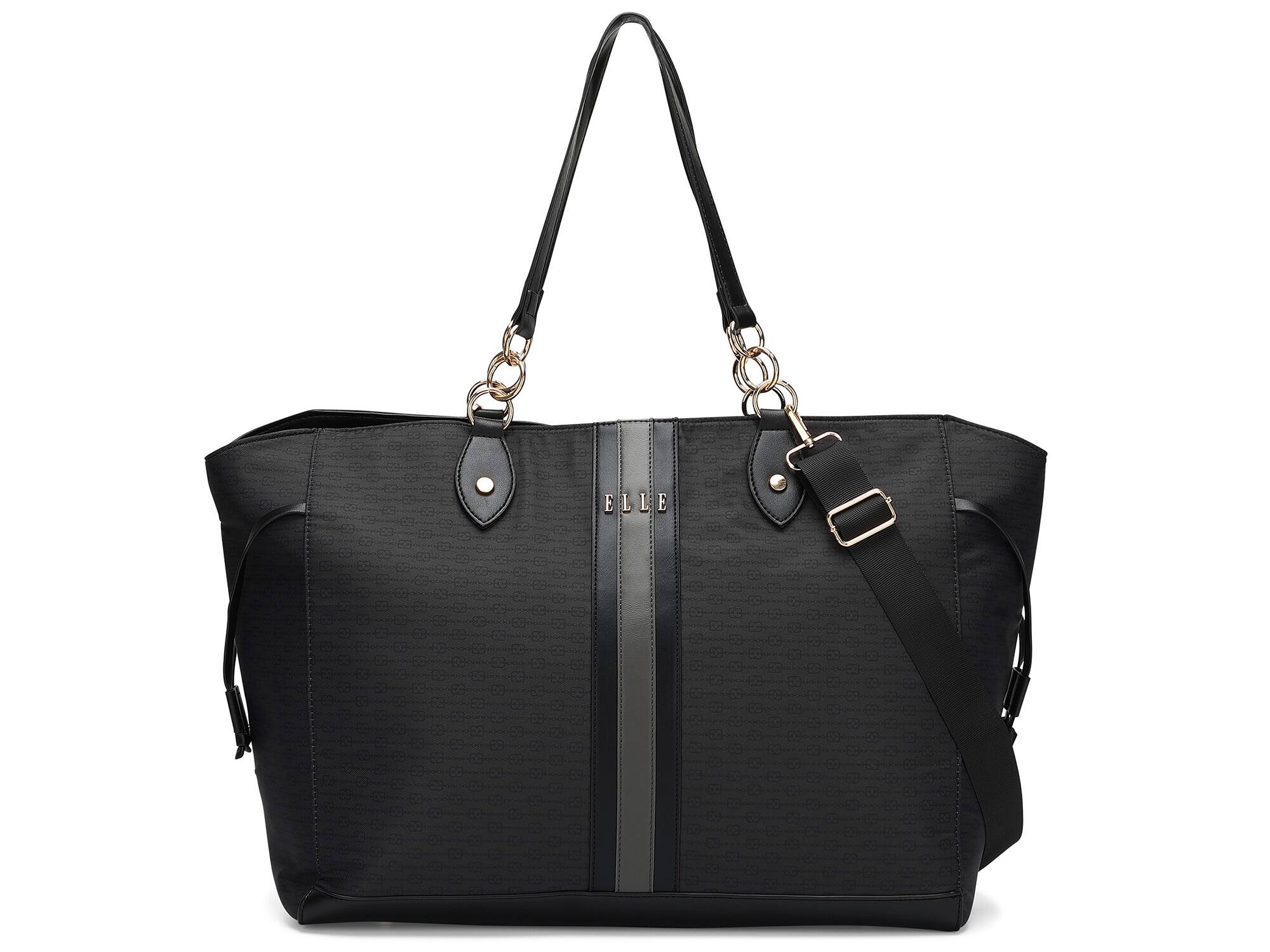Alt View 6. Elle - ELLE Eleganza 32L Monogram Weekender Duffel Bag | Black - Black.