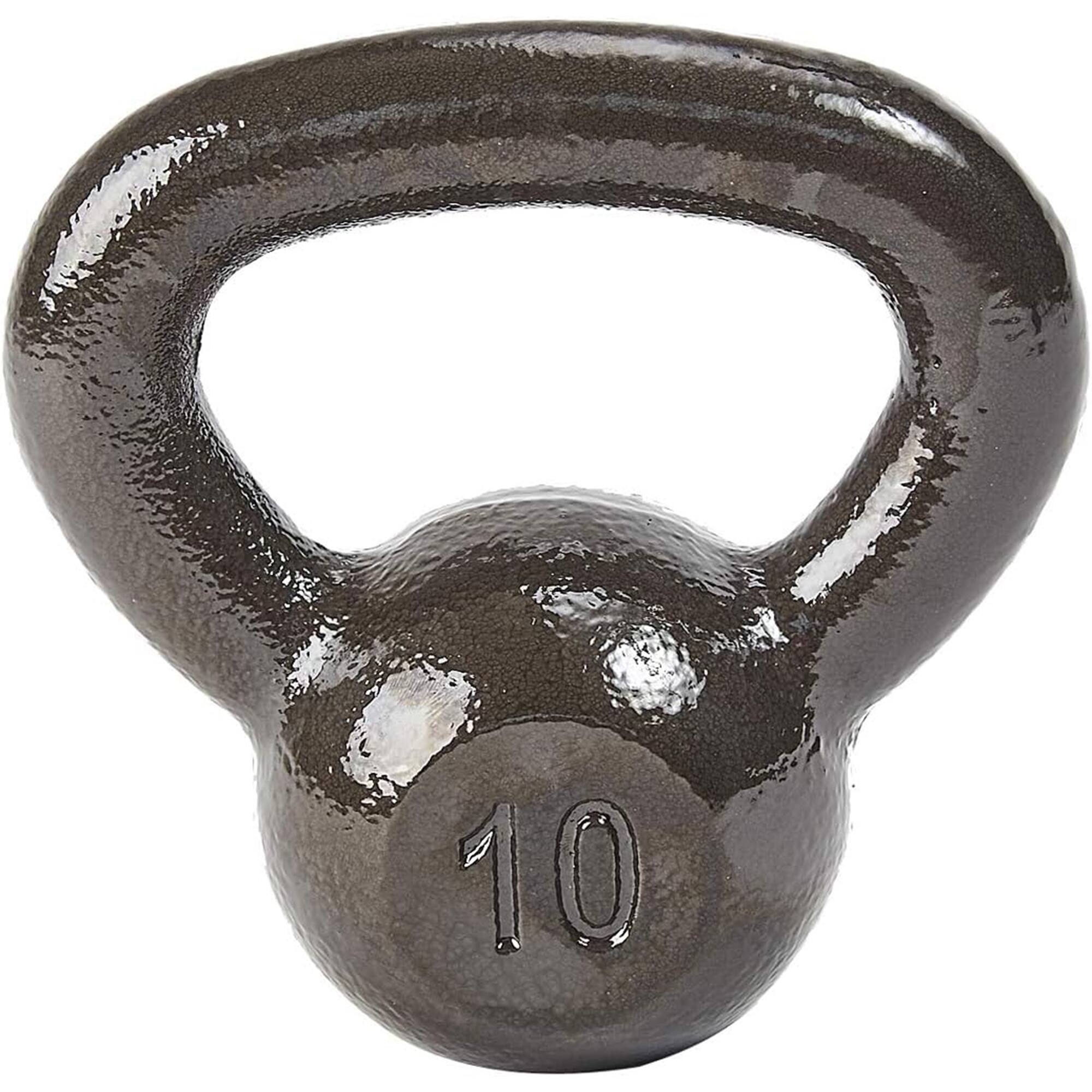 Front. BalanceFrom Fitness - B​alanceFrom 10LB​ Cast Iron Kettlebell for Home Gym Strength Training Exercise - Gray.