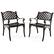 Front. Costway - 2 PCS Cast Aluminum Patio Chairs Set of 2 All Weather Outdoor Dining Chairs with Armrests - Bronze.