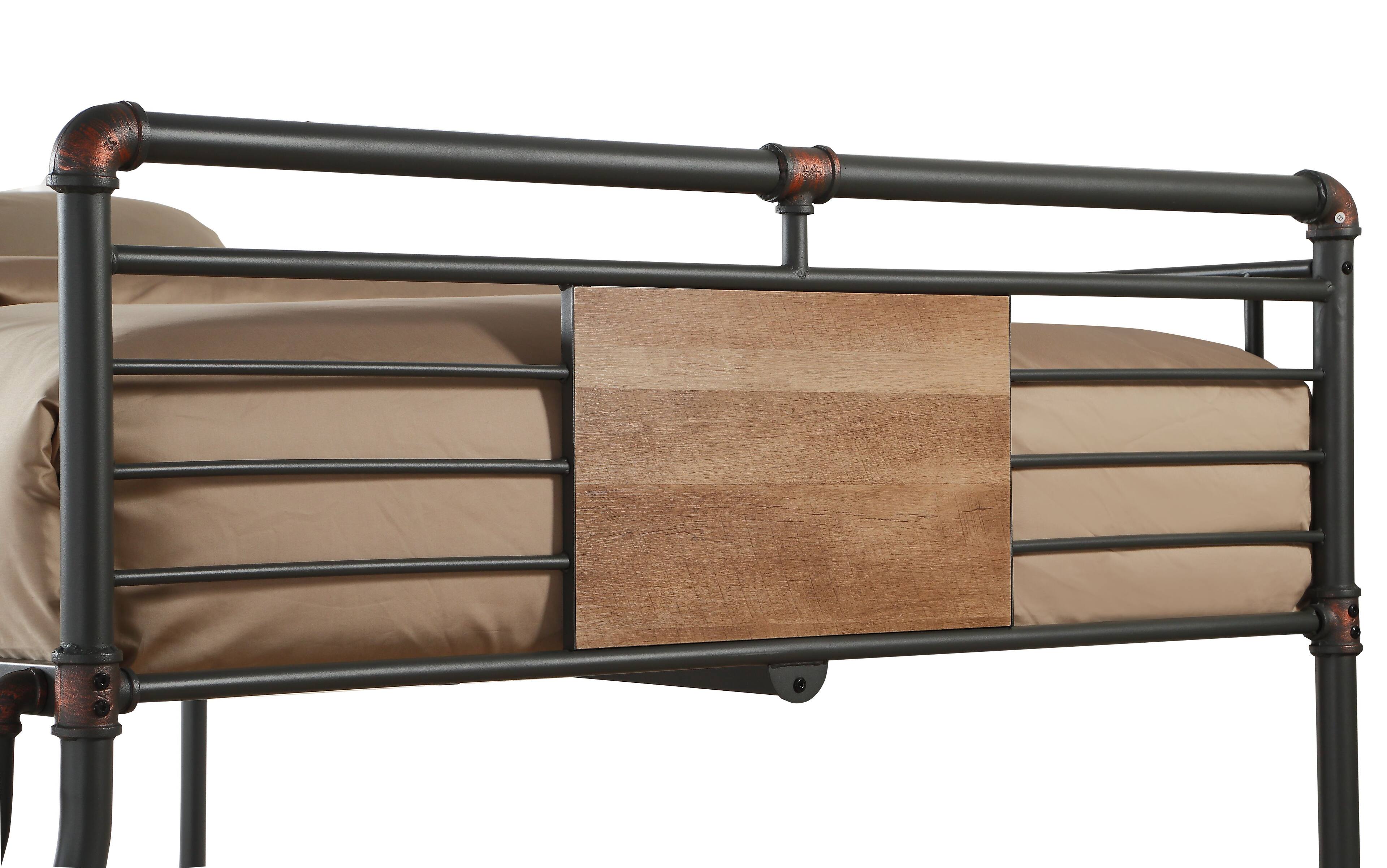 Alt View 3. Tiramisubest - Sandy Black & Dark Bronze Hand-Brushed XL/Queen Bunk Bed - Black.