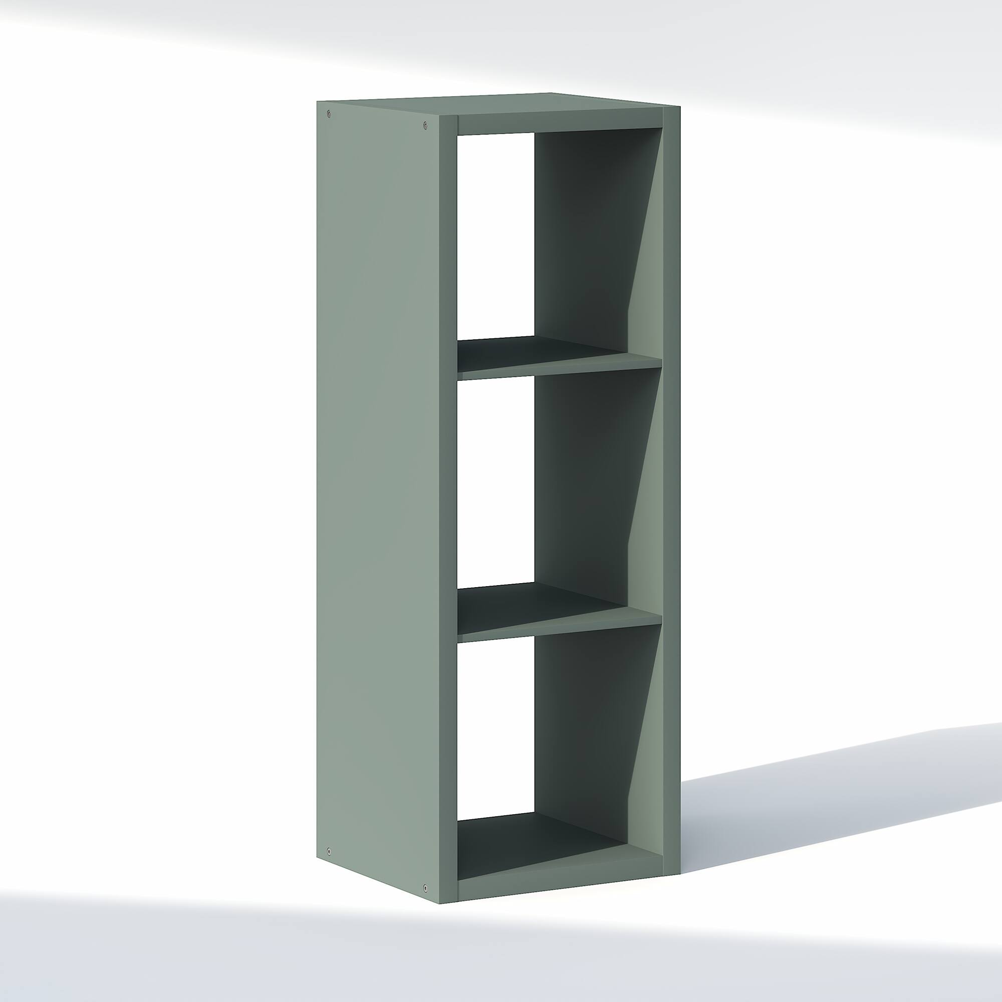 Alt View 4. Furinno - CUBIC Closet Organizers, 3-Cube Modular Organizer, Open Shelf, Extra Thick Frame, for Wardrobe, Bedroom, Living Room - Sage Green.