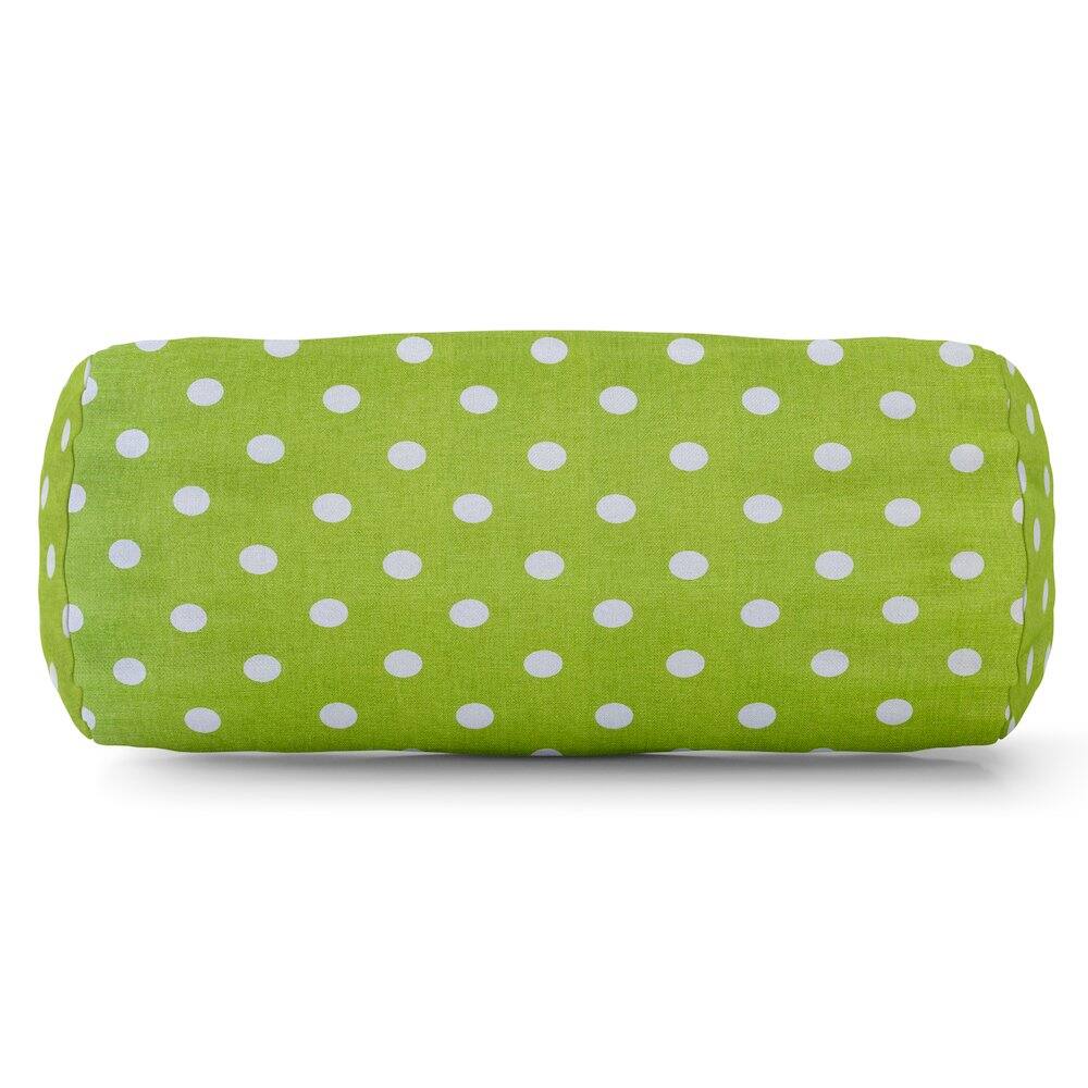Front. Majestic Home - Bolster Pillow Polka Dot (Small) Lime - Green.