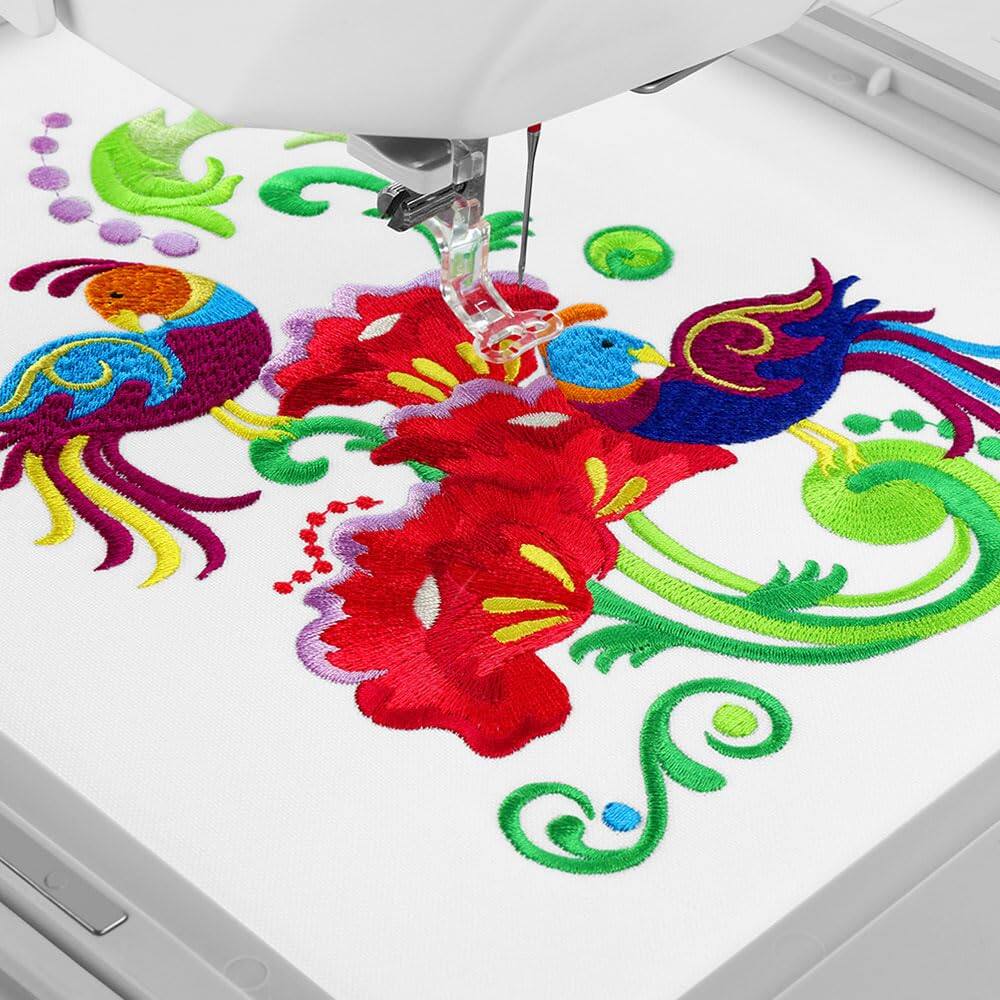 Back. Janome - Janome Horizon Memory Craft 9850 Embroidery and Sewing Machine - Includes Free Arm FA10a Hoop + Optic Magnifier + More - White/Purple.