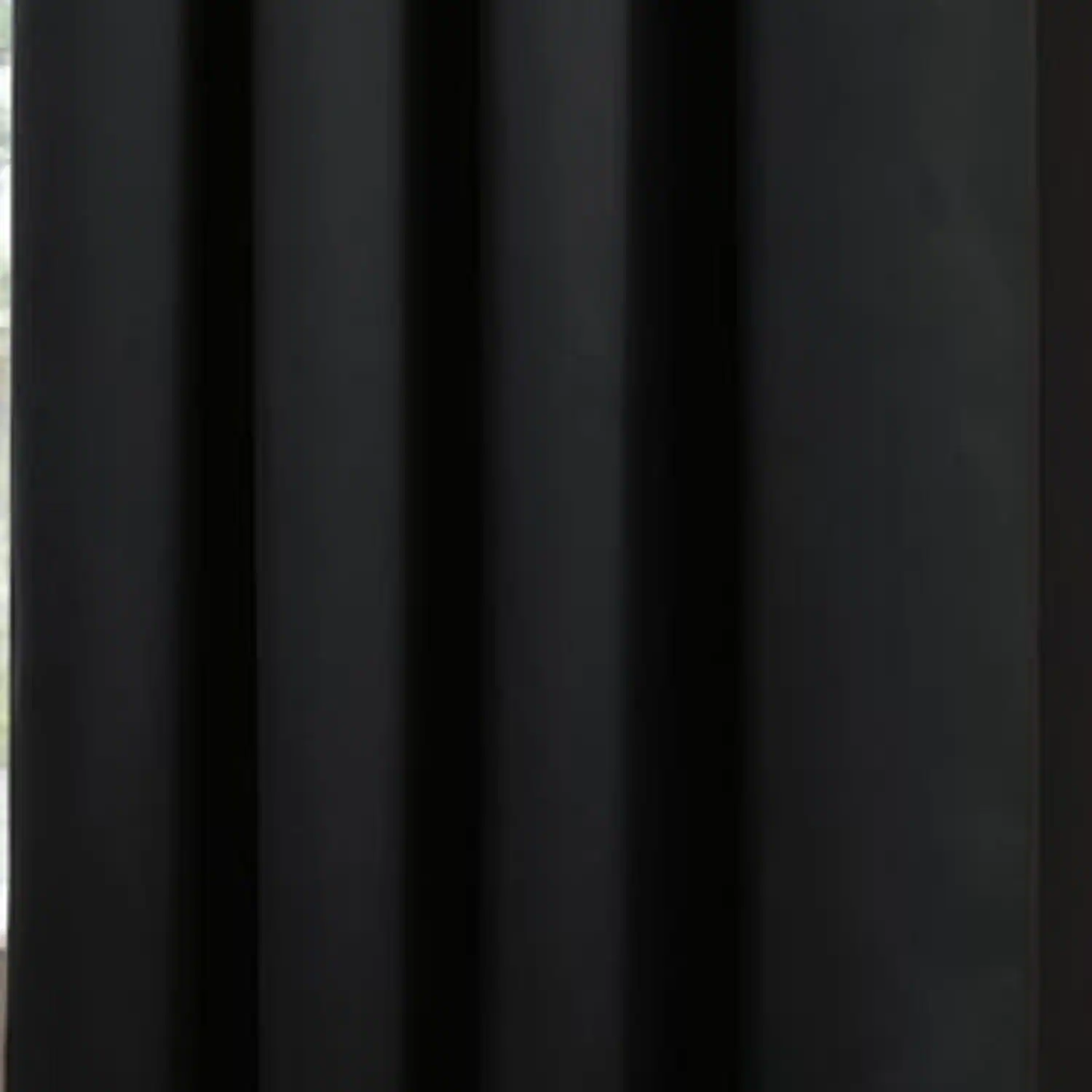 Left. RT Designers Collection - Olivia Gray Anchorage Blackout Grommet Single Curtan Panel - 54x90" Black - black.