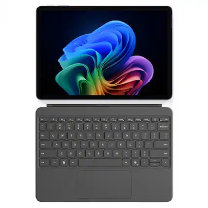 Front. Microsoft - Microsoft Surface Pro Copilot+ PC Violet + Surface Pro 12" Keyboard Slate - Violet.