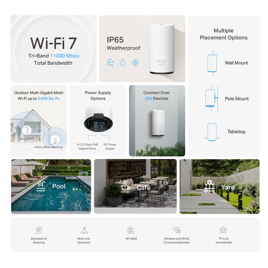 48TP-Link Deco BE65 2P BE11000メッシュWi-Fi7 Deco BE65 | BE11000 Whole Home Mesh WiFi 7 System | TP-Link