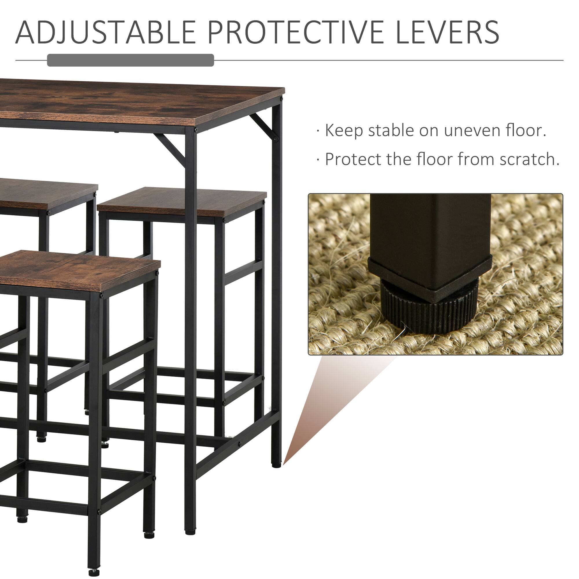 ADJUSTABLE PROTECTIVE LEVERS

- Keep stable on uneven floor.
- Protect the floor from scratch.