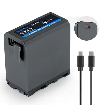 CHECK TP-F970 pack ion battery NEEWER 50% Lithium 75% 100% 75% 100% 25% USB-C Input/Output