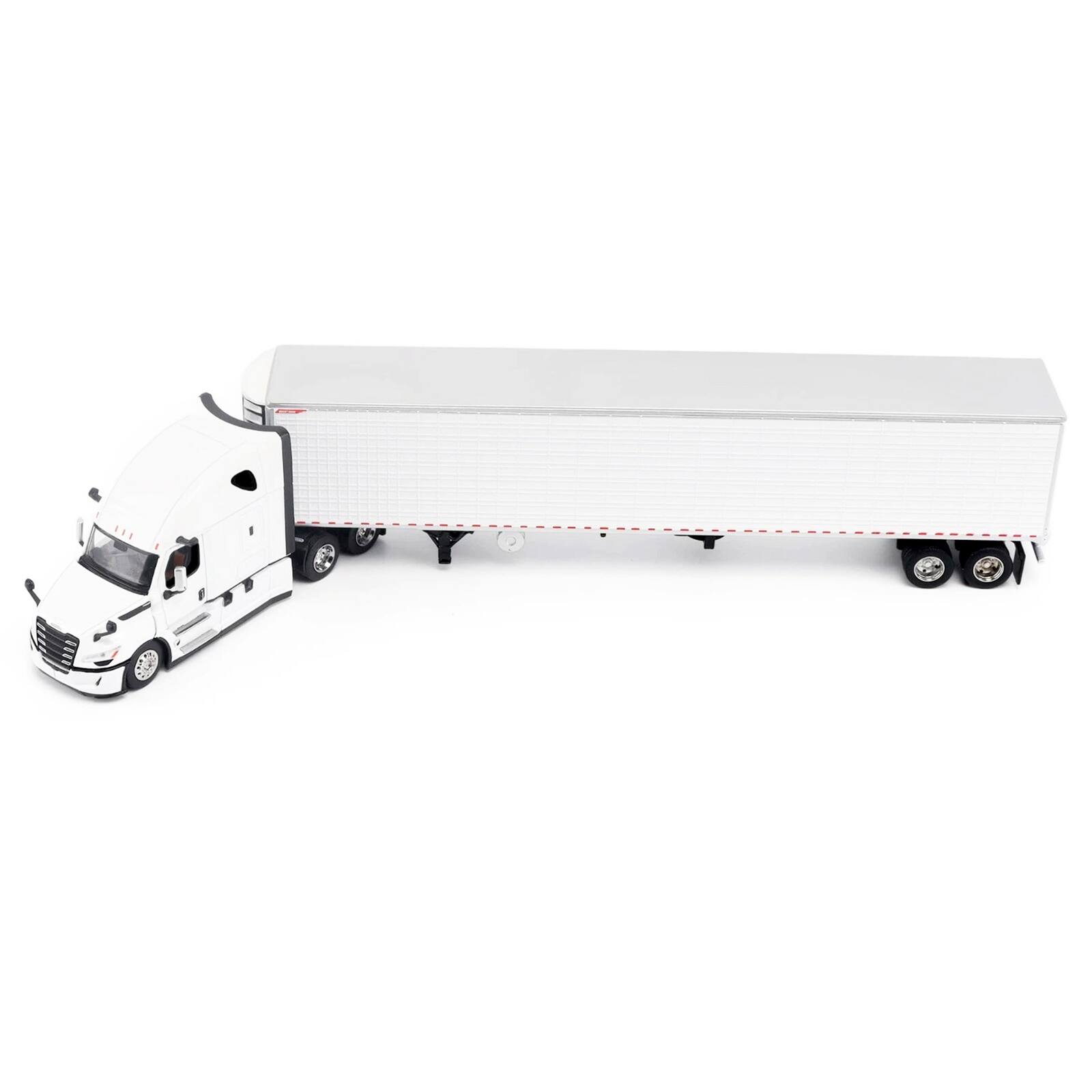 Alt View 2. Diecast Masters - 2025 Freightliner Cascadia Gen-5 Tractor w/Sleeper & Refrigerated Trailer Winter White 1/64 Model by Diecast Masters.